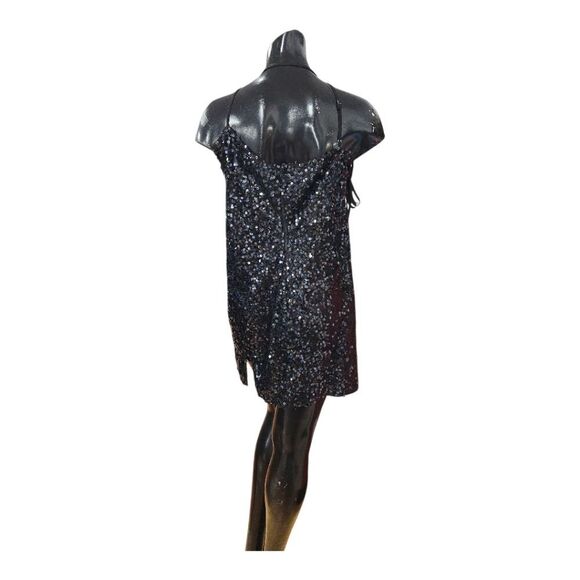 WILD FABLE BLACK SEQUINS SLEEVELESS MINI DRESS SIZE LARGE. - Picture 4 of 9